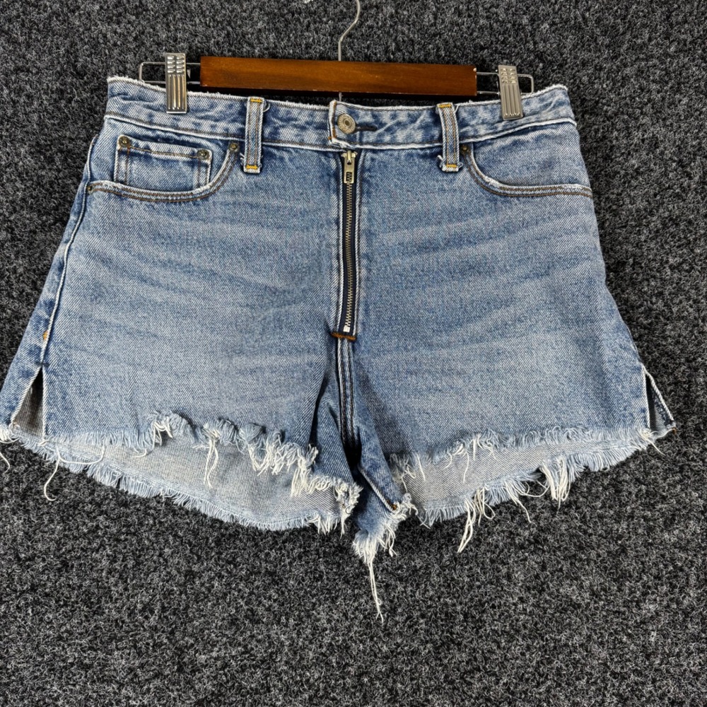 Abercrombie & Fitch Annie High Rise Denim Shorts Light Wash Cutoff Zip Fly 27 4